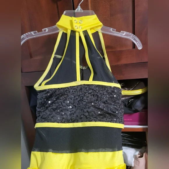 Weissman Showtime 13331 Forever Love Yellow & Black Jazz Tap Dance Costume 7 y